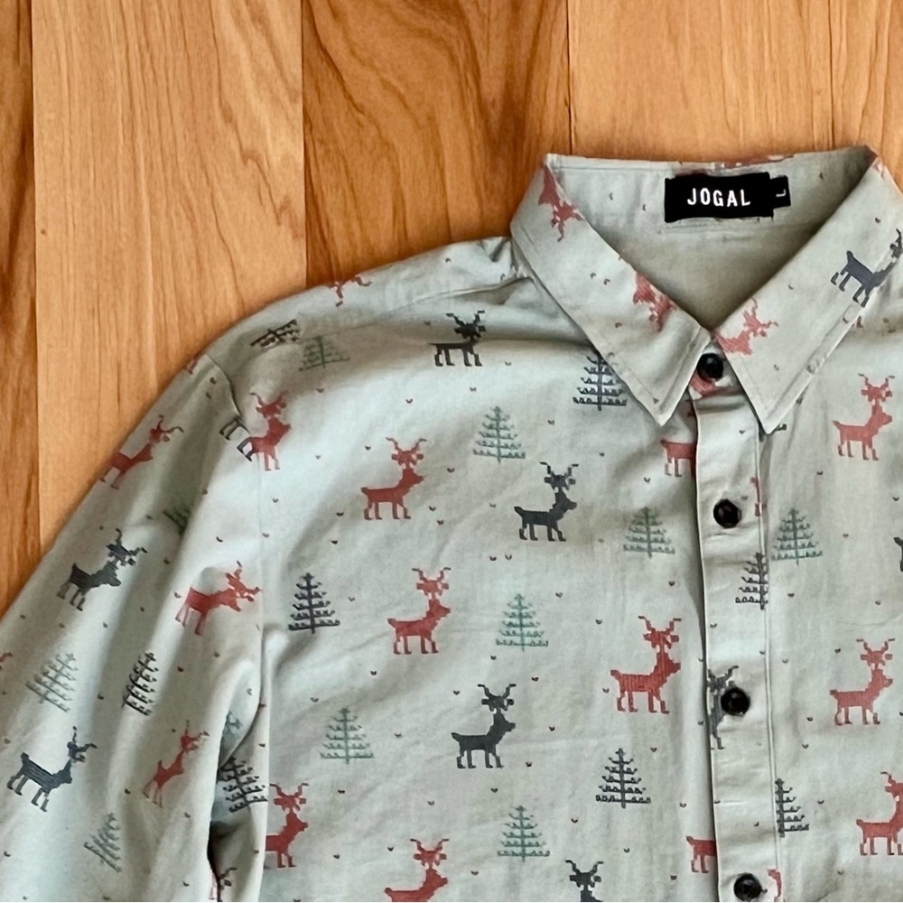 JOGAL CHRISTMAS HOLIDAY COTTON SHIRT  SIZE L  NEW